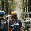 Load image into Gallery viewer, Two male friends walk through the forest on Hike & Seek 12 Apostles, Otways & Great Ocean Road day tour