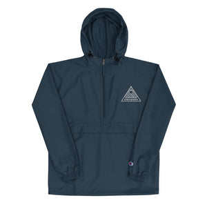 Hike & Seek logo navy waterproof hiking jacket for men and women