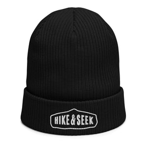 Hike & Seek black organic cotton beanie for men and women