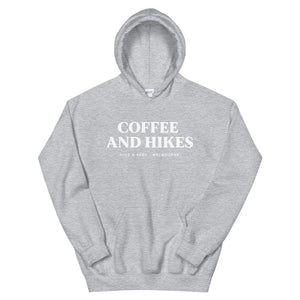 Hike & Seek coffee and hikes hiking inspired hoodie for men and women