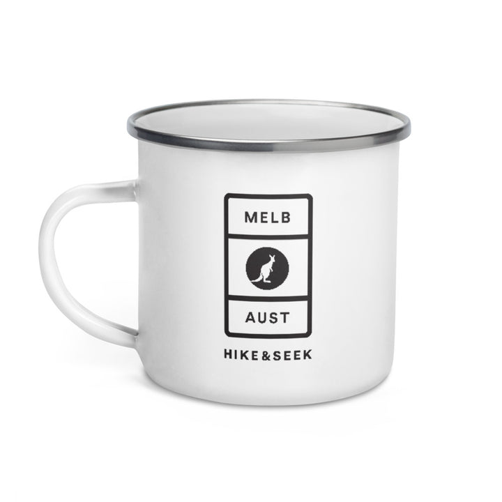 Hike & Seek melbourne printed hiking inspired enamel mug
