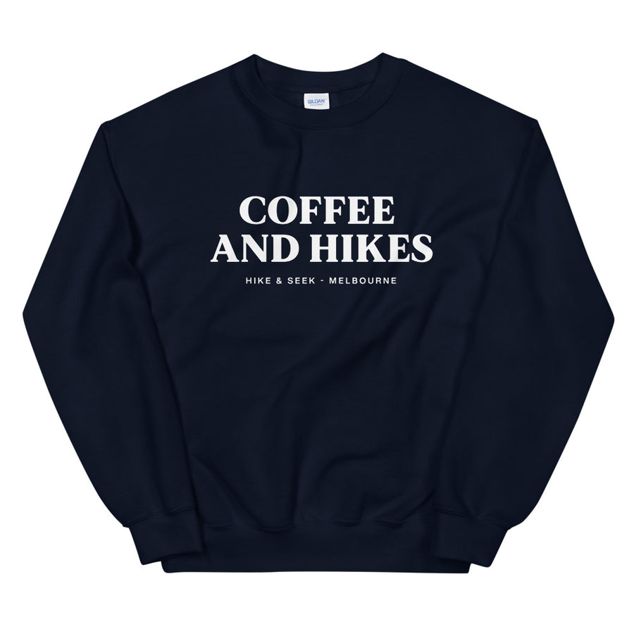 Hike & Seek coffee and hikes printed hiking inspired sweater for men and women