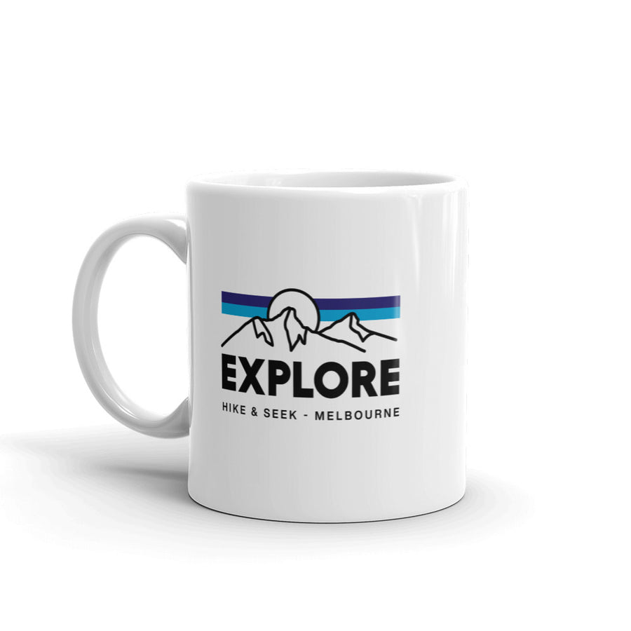 Hike & Seek hiking inspired printed coffee mug