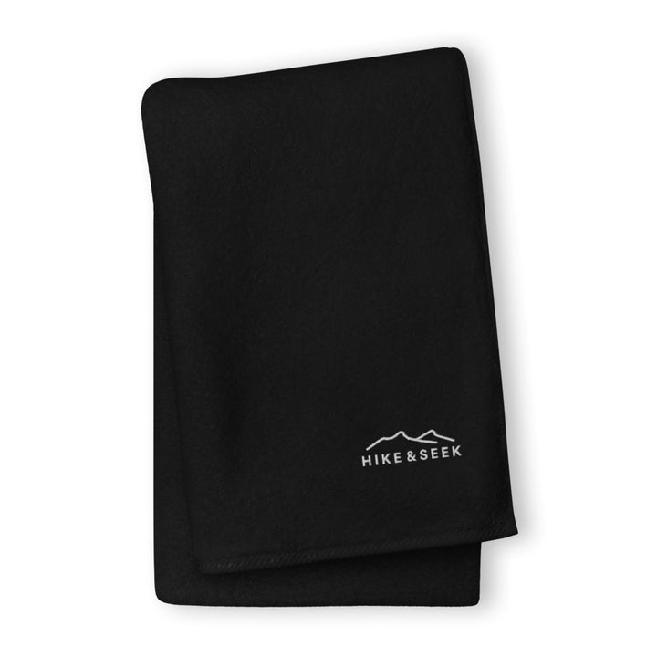 Hike & Seek printed black Turkish towel