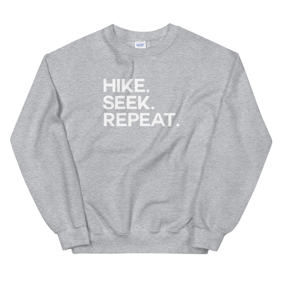 Hike & Seek hike seek repeat printed hiking inspired sweater for men and women