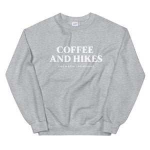 Hike & Seek coffee and hikes printed hiking inspired sweater for men and women
