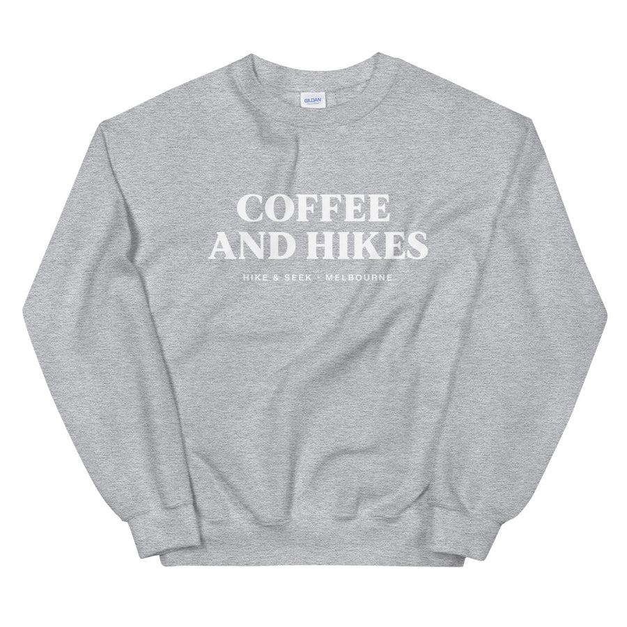 Hike & Seek coffee and hikes printed hiking inspired sweater for men and women
