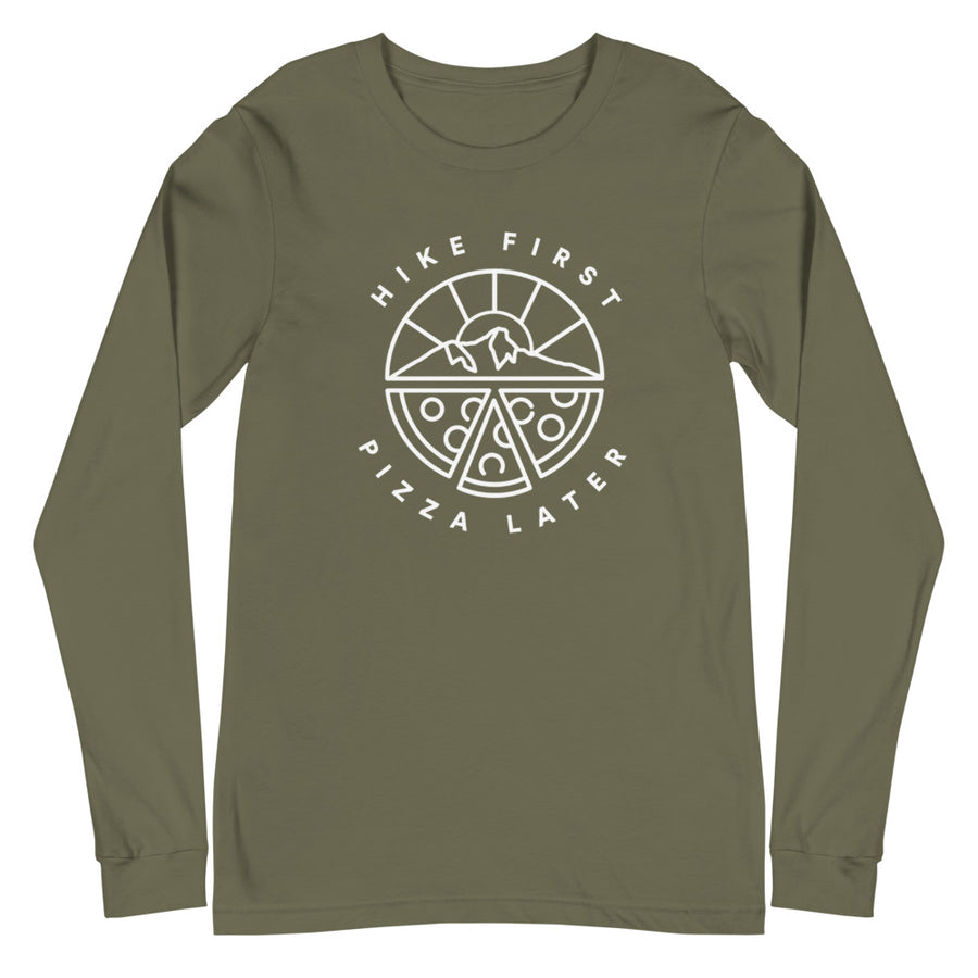 Hike First Pizza Later - Unisex Long Sleeve Tee
