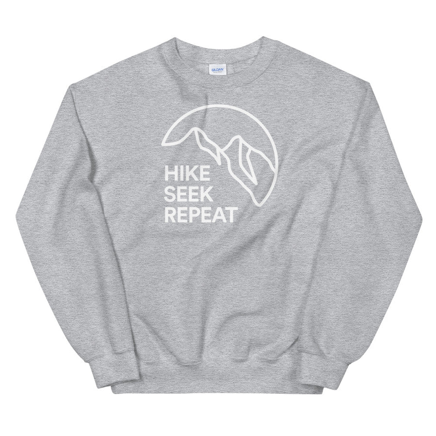Hike & Seek hike seek repeat printed hiking inspired sweater for men and women