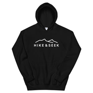 Hike & Seek hiking inspired mountains printed hoodie for men and women