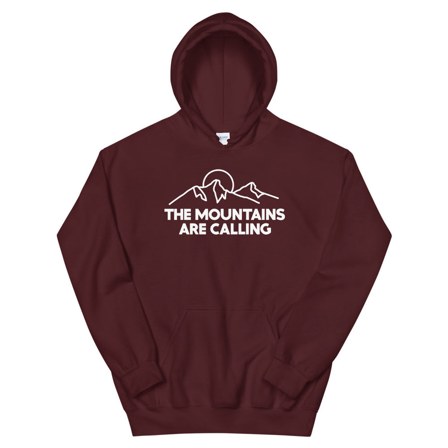 Hike & Seek the mountains are calling printed hiking inspired hoodie for men and women