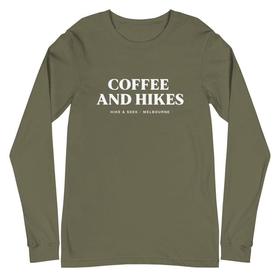 Coffee And Hikes - Unisex Long Sleeve Tee