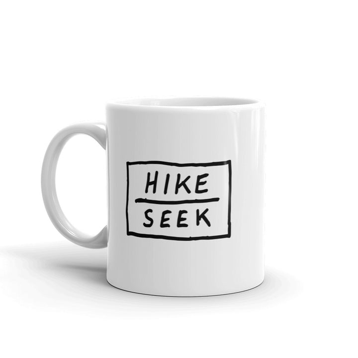Hike & Seek hiking inspired printed coffee mug