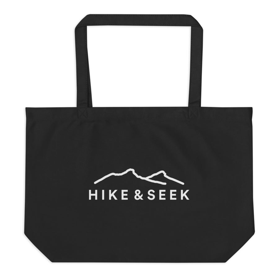 Hike & Seek hiking inspired organic printed tote bag 