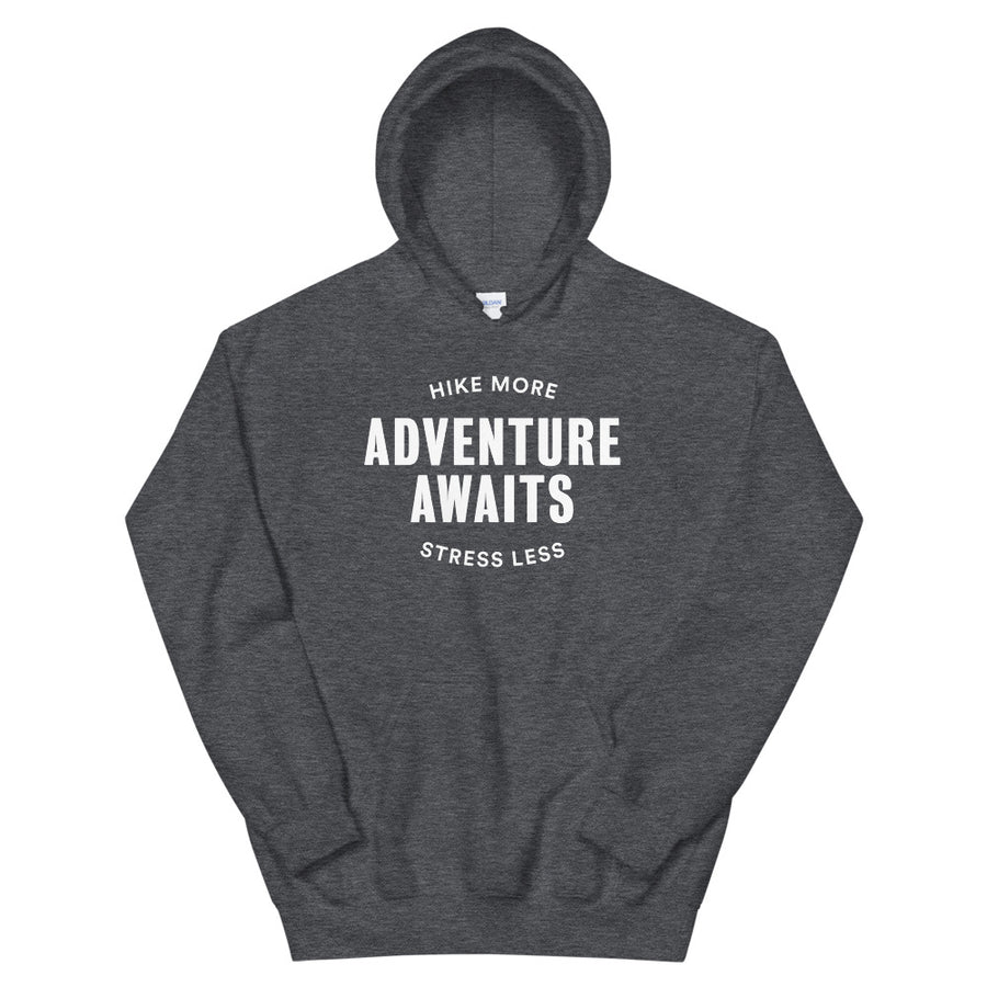 Hike & Seek adventure awaits hiking inspired hoodie for men and women