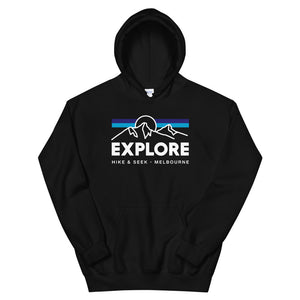Hike & Seek explore printed hiking inspired hoodie for men and women