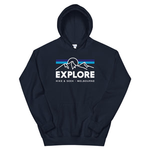 Hike & Seek explore printed hiking inspired hoodie for men and women