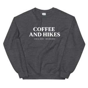 Hike & Seek coffee and hikes printed hiking inspired sweater for men and women