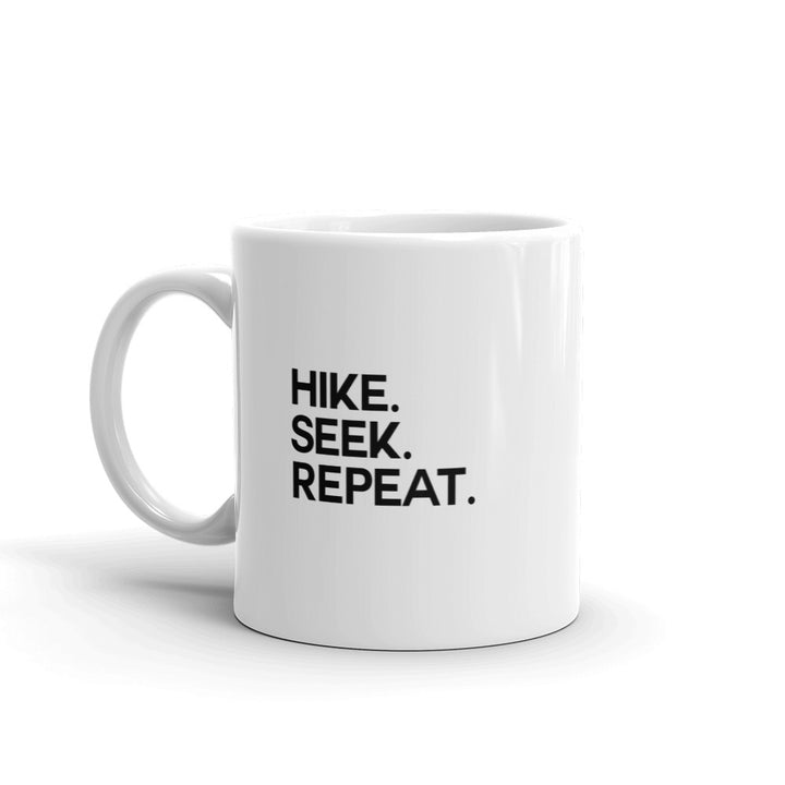 Hike & Seek hiking inspired printed coffee mug