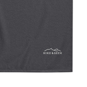 Hike & Seek printed black Turkish towel