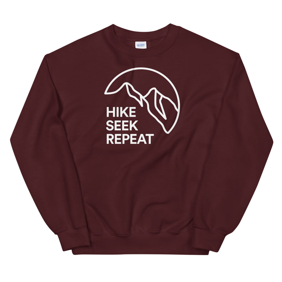 Hike & Seek hike seek repeat printed hiking inspired sweater for men and women