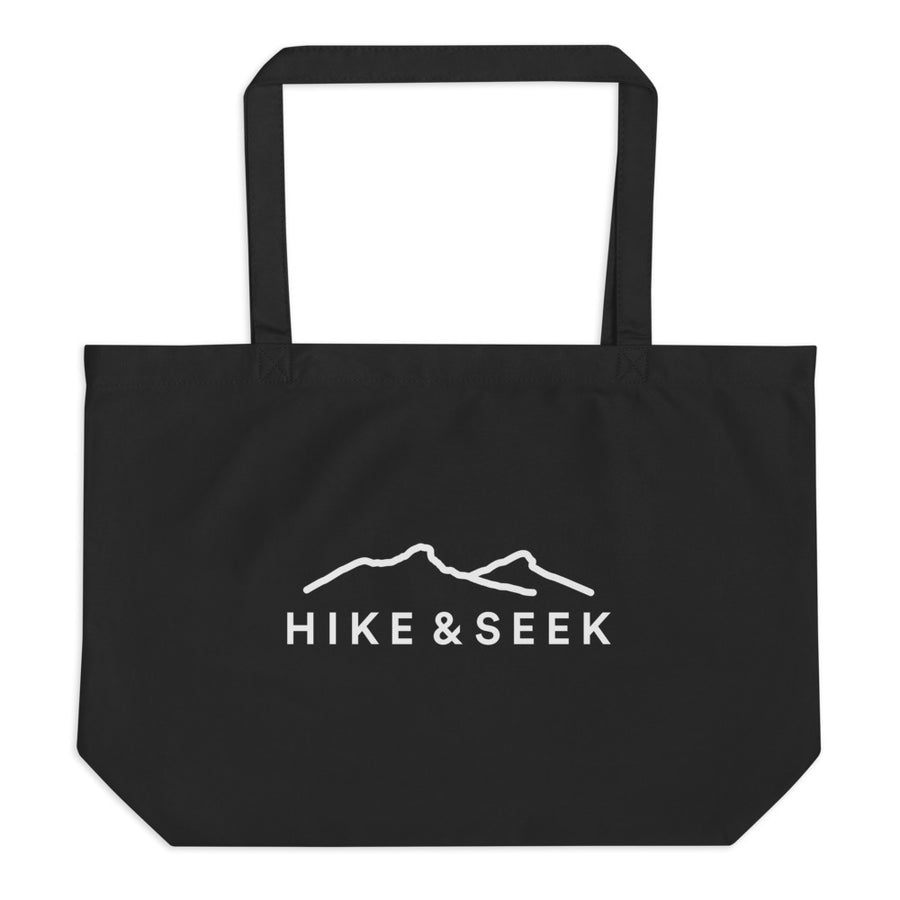 Hike & Seek hiking inspired organic printed tote bag 