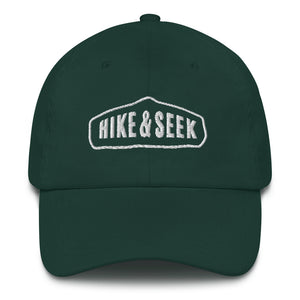 Hike & Seek hiking inspired printed dad hat for men and women