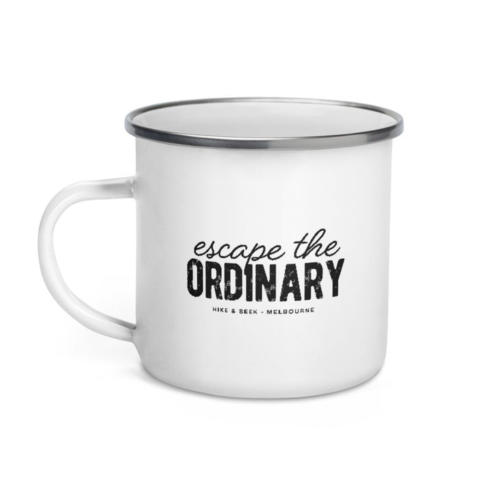 Hike & Seek escape the ordinary hiking enamel mug